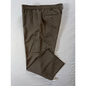 IZOD Flat Front Microfiber Dress Pants, Slacks. Chocolate Brown, 38X29. EUC!!